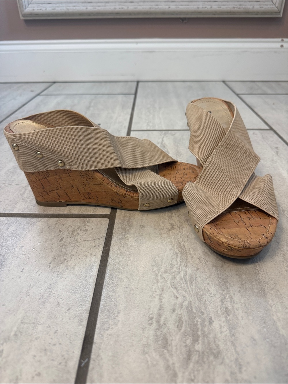 Madden Girl Crisscross Cork Wedge Sandals - Women